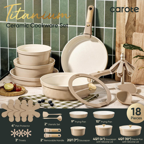 CAROTE sarten 9 pulgadas ceramica antiadherente para saltear facil