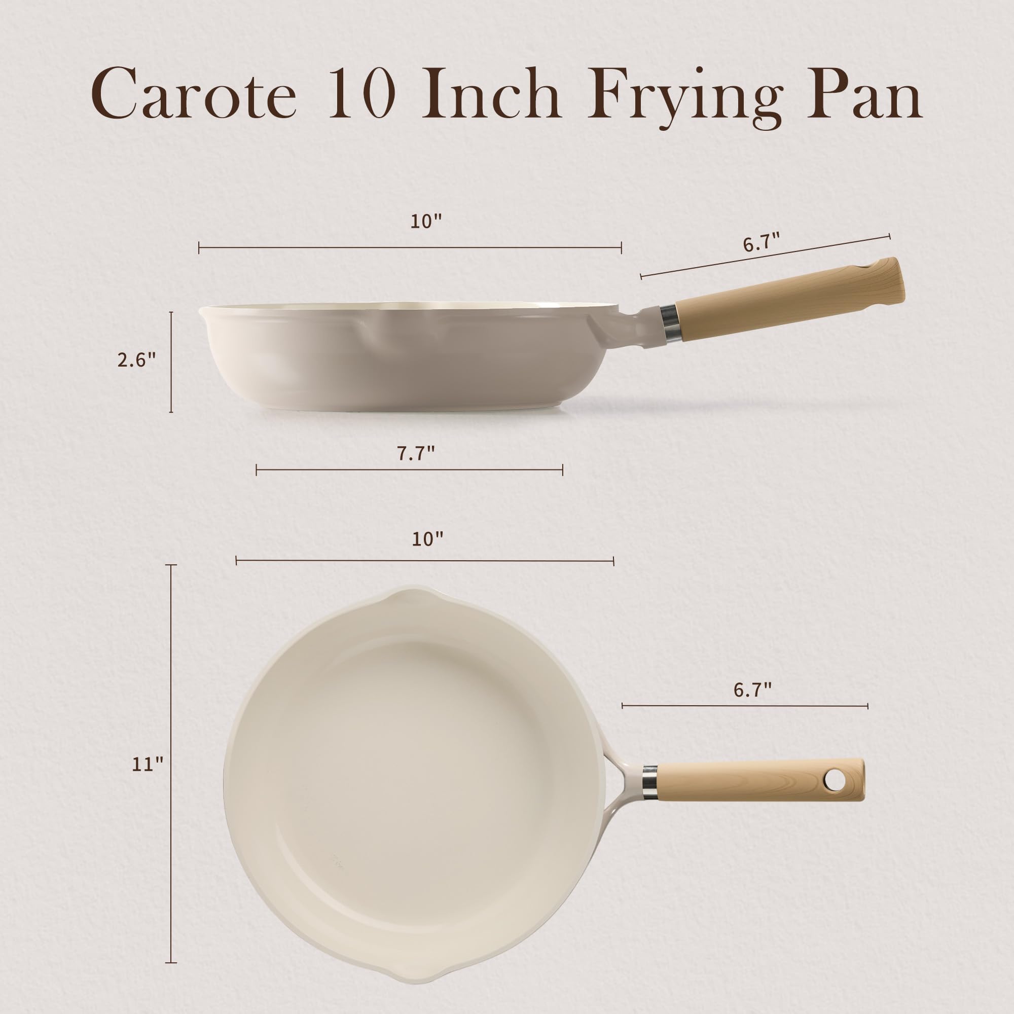 CAROTE sarten ceramica antiadherente para salteados suaves y cocción uniforme