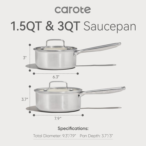 CAROTE sarten cerámico 1-6qt, tapa incluida, control de temperatura