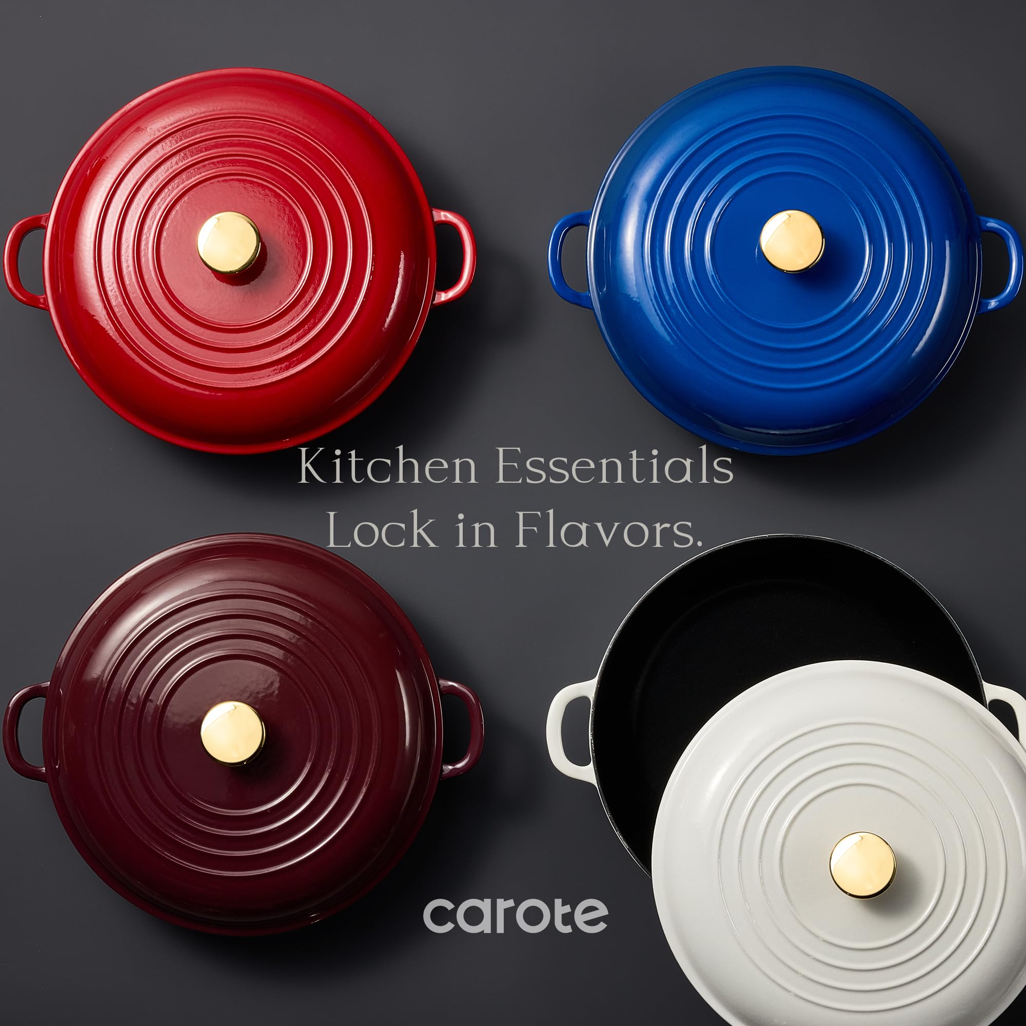 CAROTE sartén esmaltado horneable hasta 500f, versátil para recetas