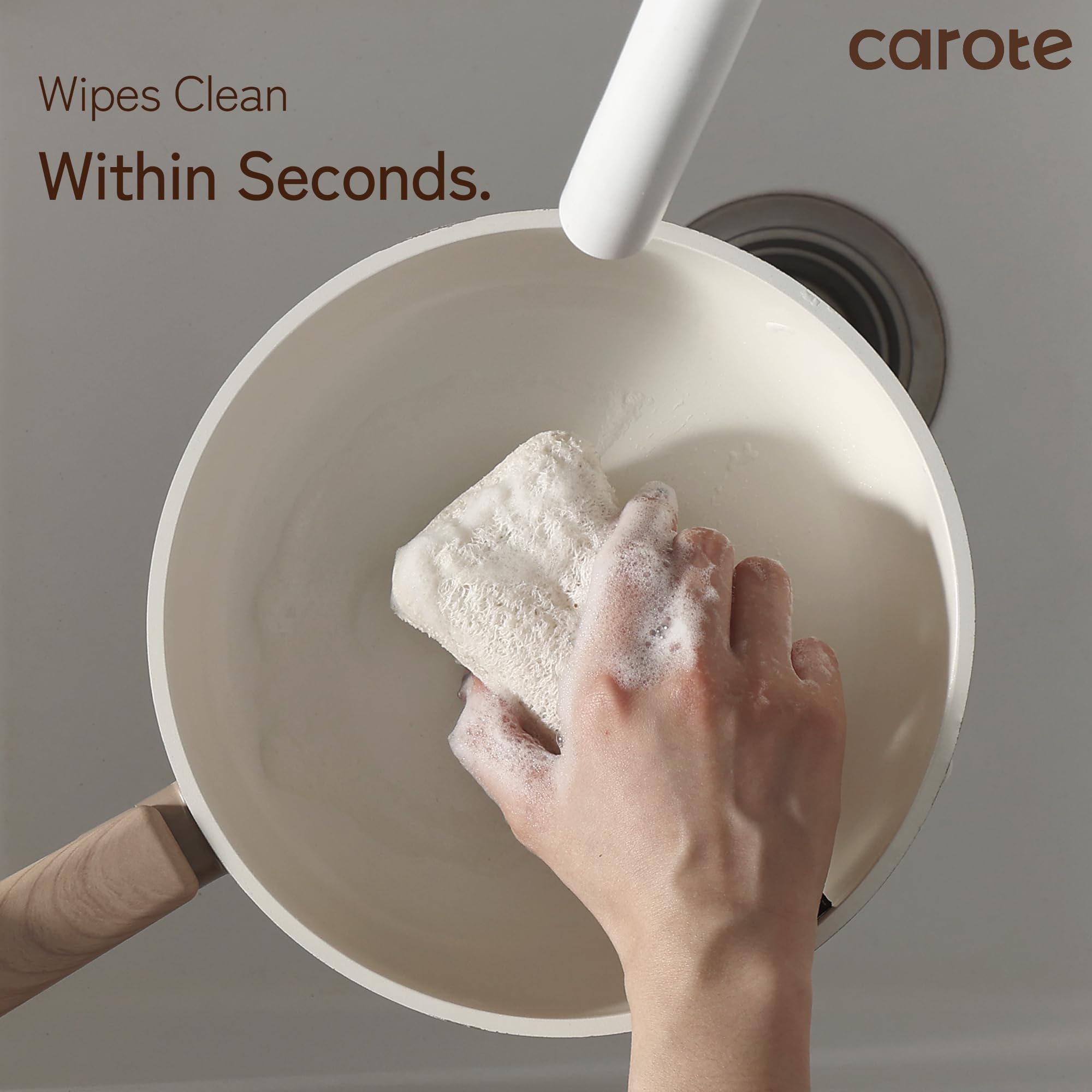 CAROTE sartén para saltear de 4 cuartos con tapa para cocinar uniformemente