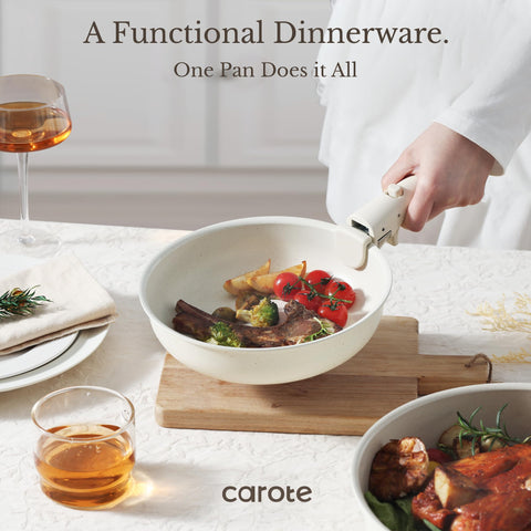 CAROTE sartén salteado 4qt, versátil para guarniciones y platos completos.