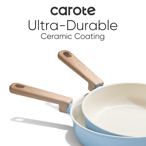 CAROTE sartén para saltear de 5 qt con tapa para guisos rápidos.