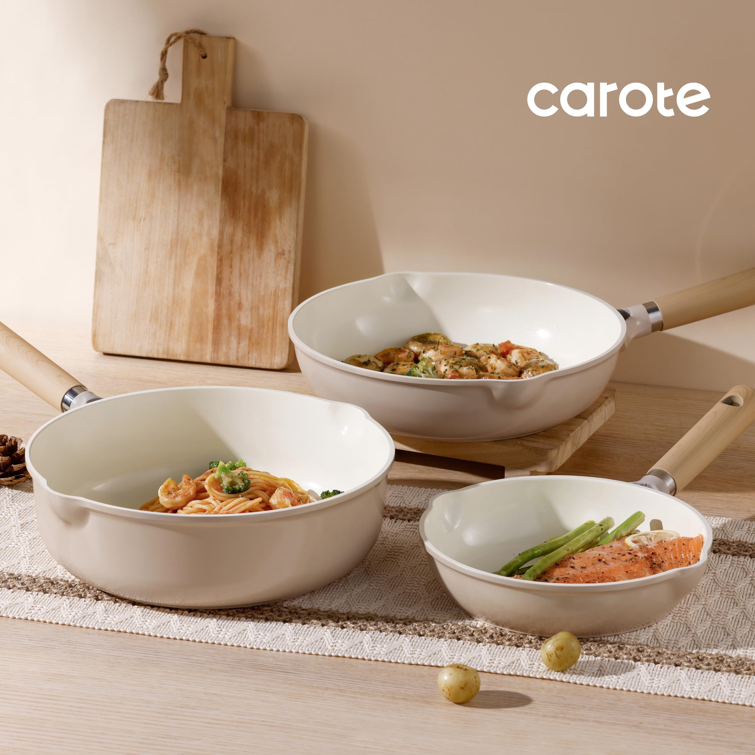 Sartén CAROTE tono taupe, diseño elegante para la cocina