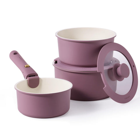 Sartén antiadherente CAROTE de 1.5QT con tapa, base duradera para cocción suave.