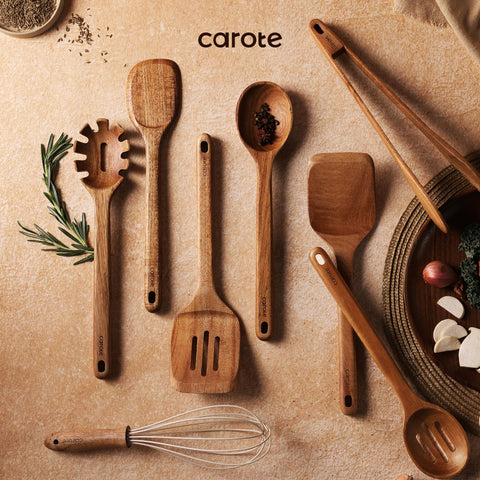 Servidor de pasta CAROTE en acacia, perfecto para servir platos al dente