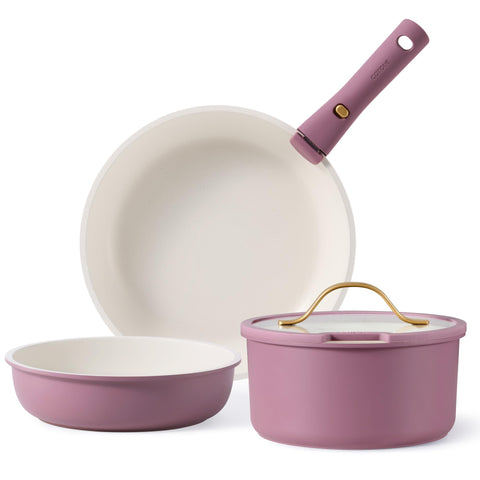 Conjunto CAROTE de 5 ollas y sartenes con mango desmontable para cocinar y servir
