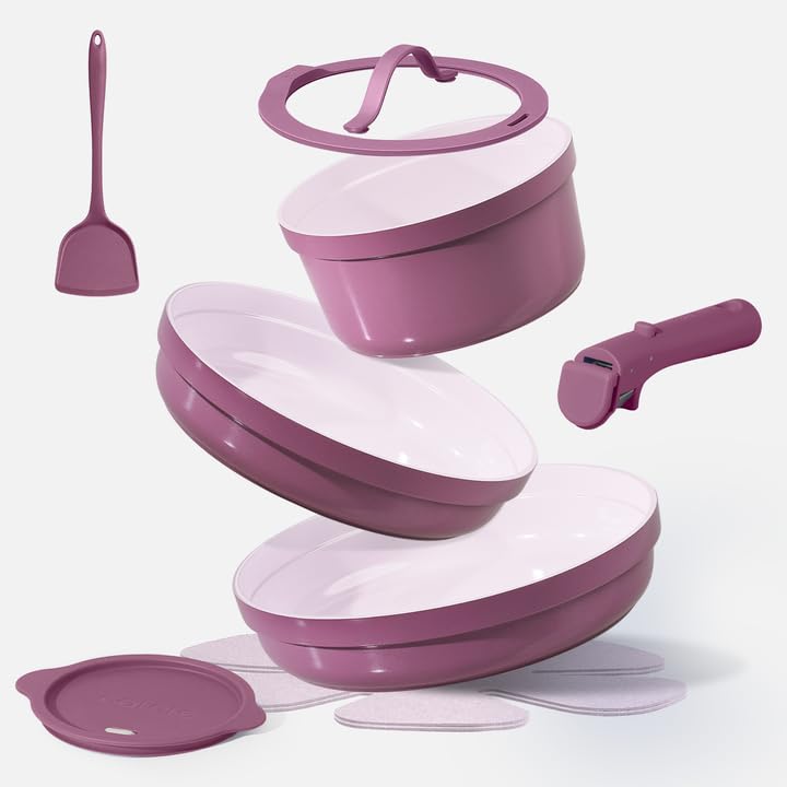 CAROTE set cerámico: ollas y sartenes sin PFOA para cocinar con seguridad.
