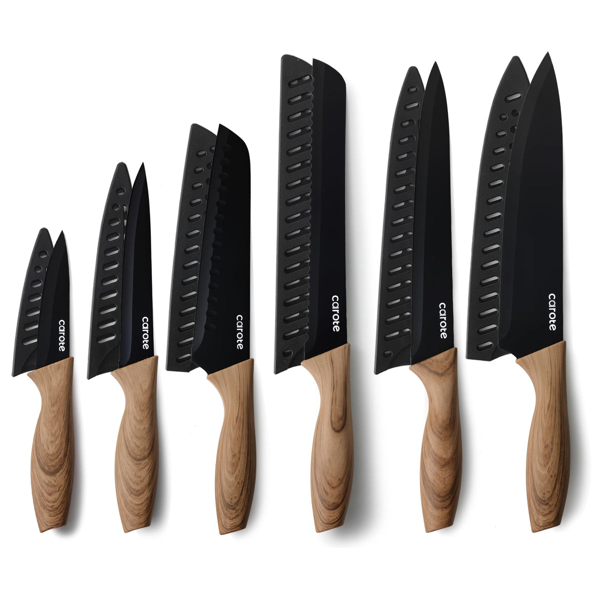 CAROTE set de cuchillos 12 piezas afilados para cortes precisos en casa