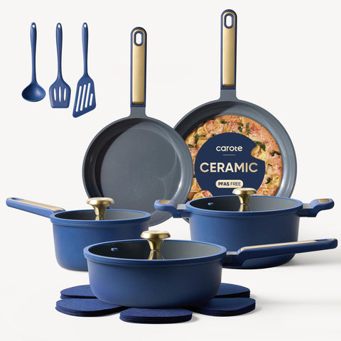 CAROTE conjunto completo de sartenes cerámicas para cocina limpia y antiadherente