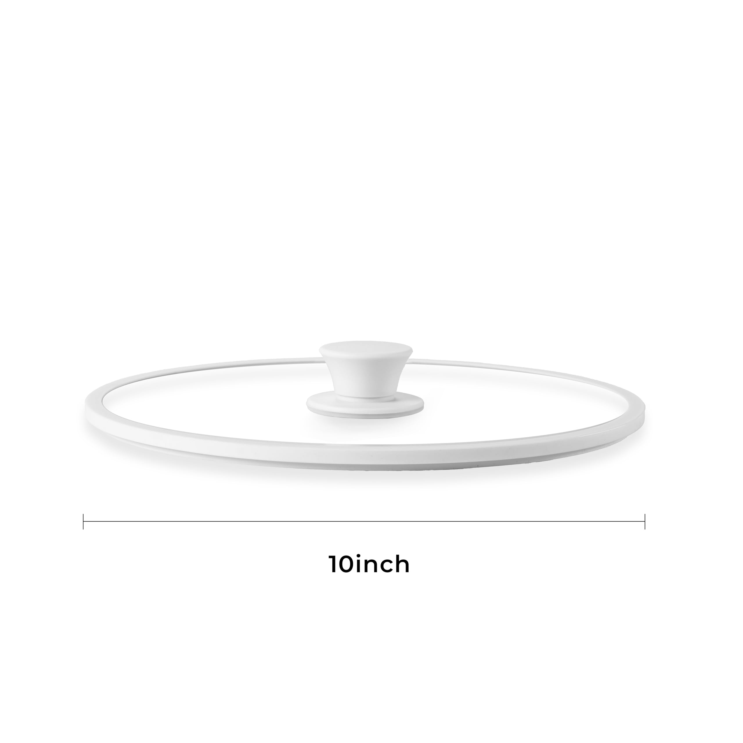 CAROTE tapa de silicona 10 pulgadas con vidrio templado, visión clara sin levantar la tapa.