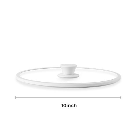 CAROTE tapa de silicona 10 pulgadas con vidrio templado, visión clara sin levantar la tapa.