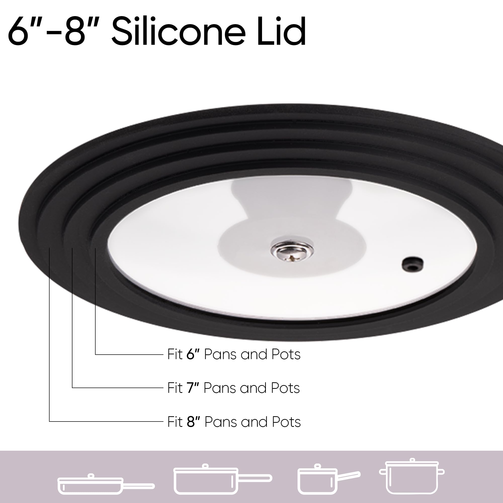 CAROTE tapa universal con borde de silicona para 7 pulgadas, facilita supervisión sin levantar.