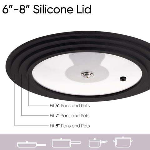CAROTE tapa universal con borde de silicona para 7 pulgadas, facilita supervisión sin levantar.