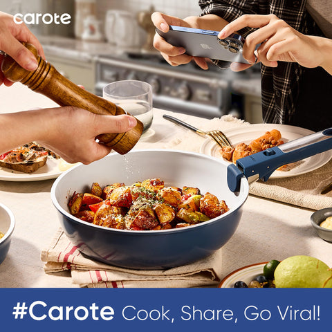 CAROTE tapas universales para sellar cocción y conservar calor.