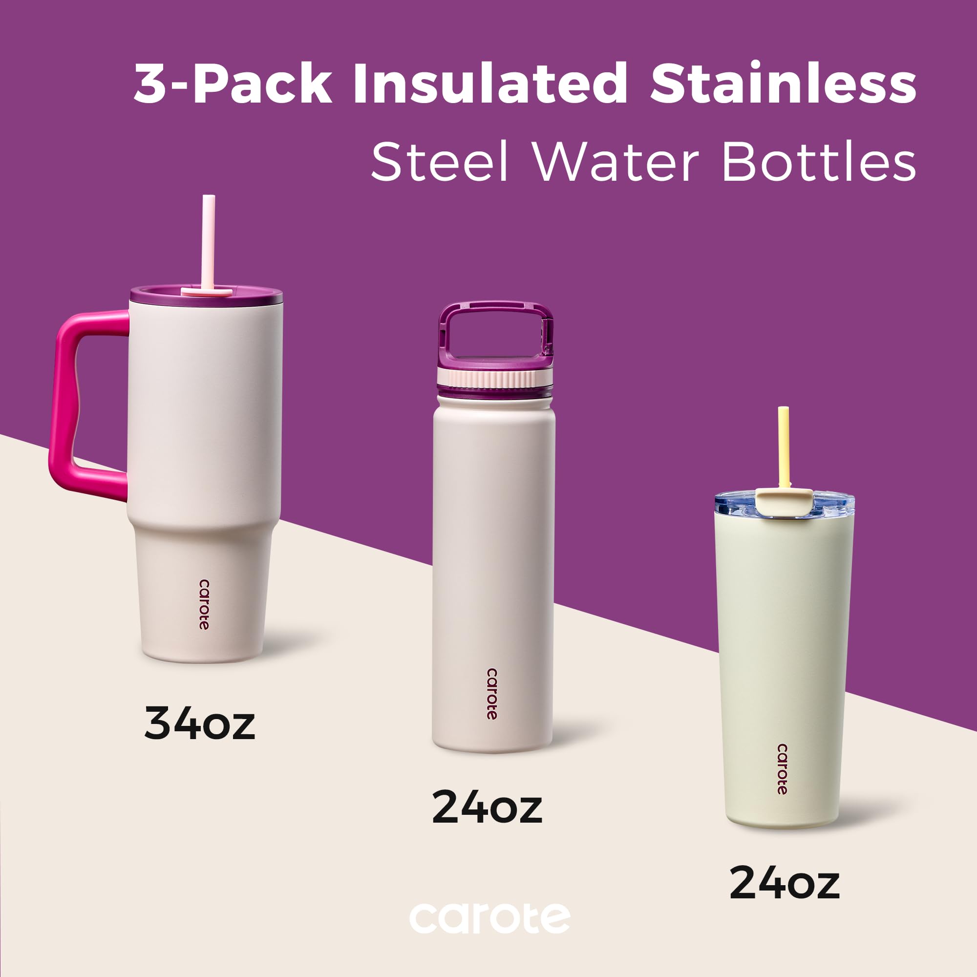 CAROTE taza 24oz con asa ergonómica, cómoda de sujetar