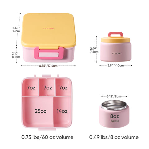 CAROTE termo 8oz con tapa flip-top; apertura sencilla para el almuerzo diario