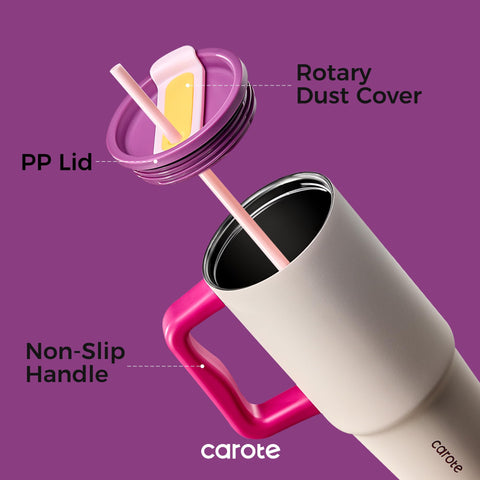 CAROTE vaso café 24oz con sorbete, ideal para bebidas rápidas