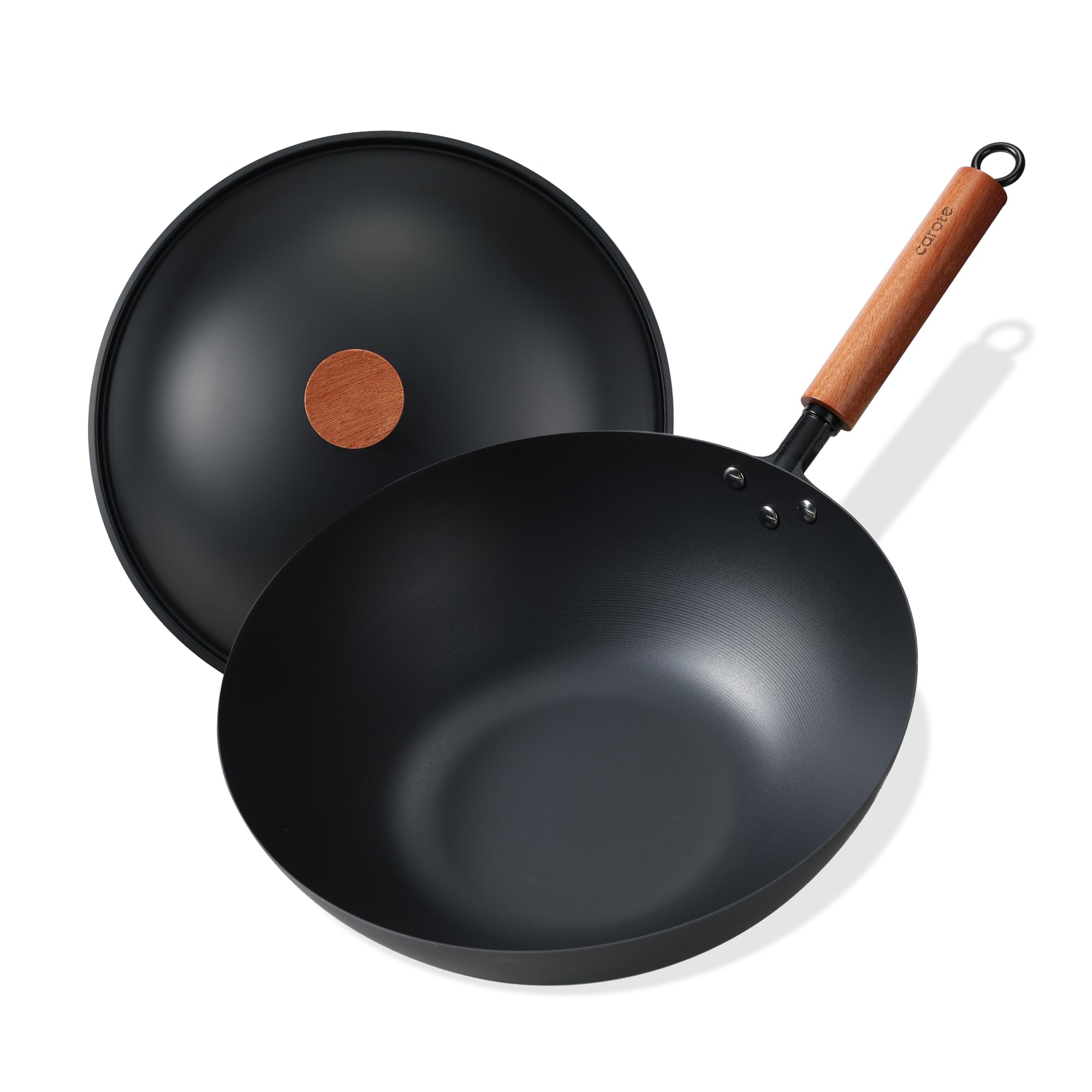 Wok CAROTE de acero al carbono 12,5 pulgadas para salteos rápidos