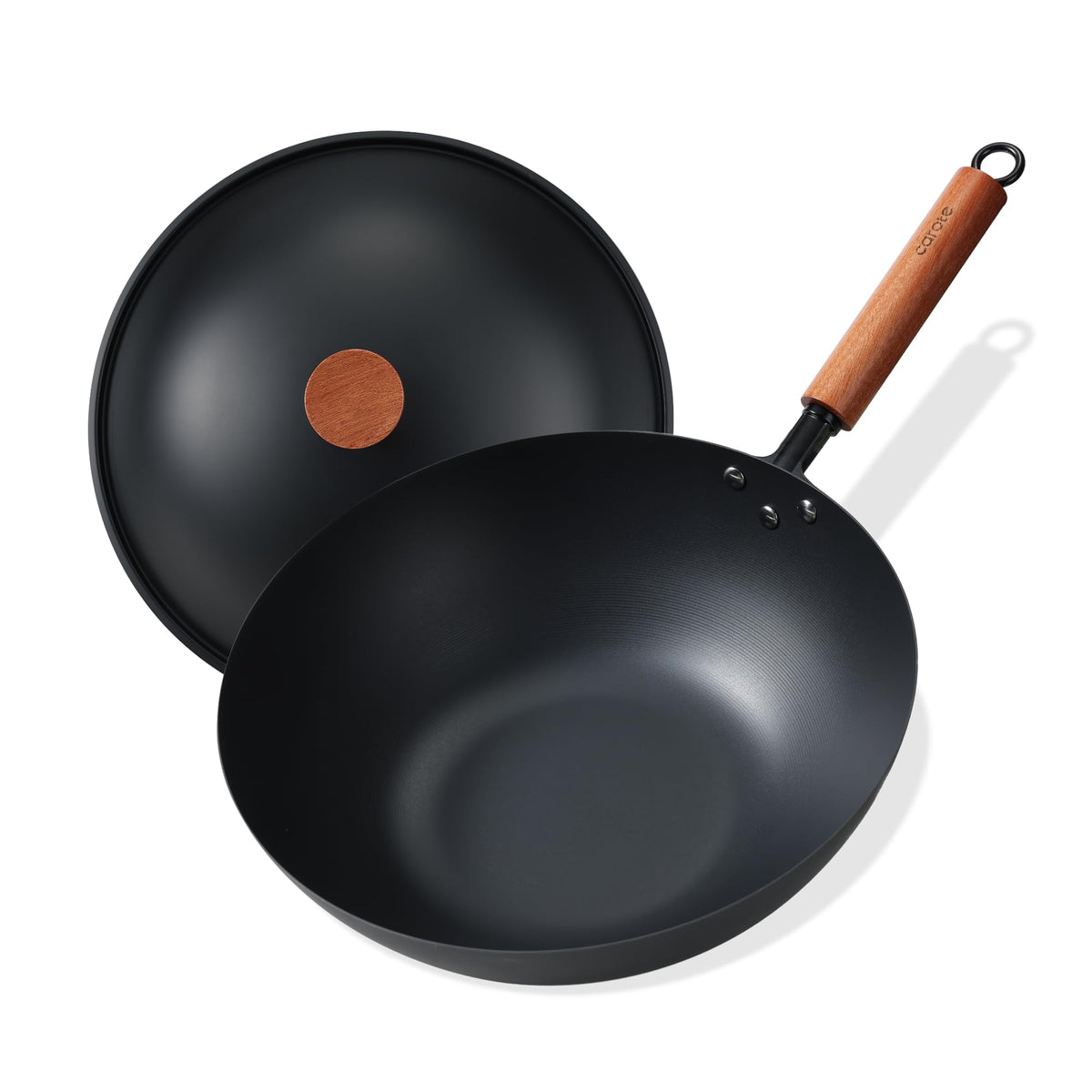 Wok CAROTE de acero al carbono 12,5 pulgadas para salteos rápidos