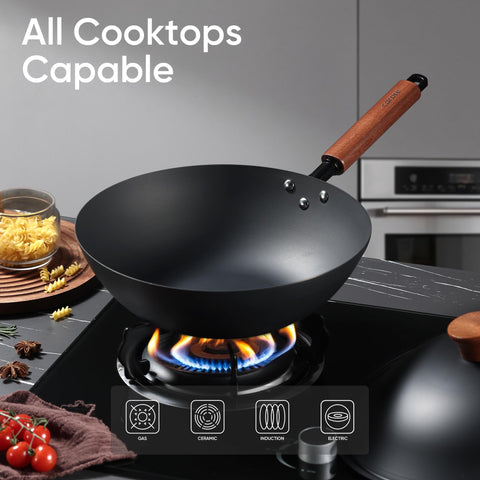 CAROTE wok carbono 12 pulgadas, ideal para antiadherencia progresiva