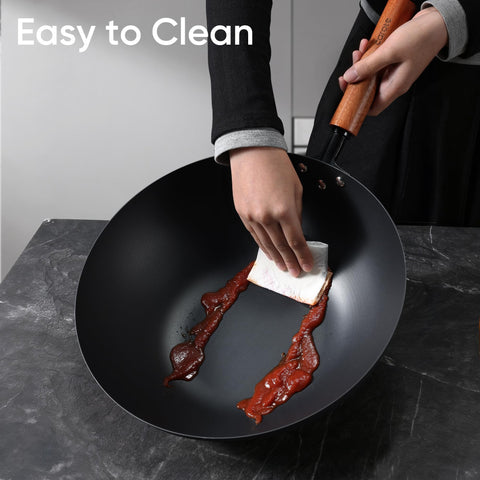 CAROTE wok carbono 12 pulgadas, duradero y resistente al calor