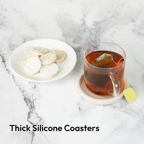 Carrotez posavasos de silicona gruesa marfil para bebidas: absorbe condensación.
