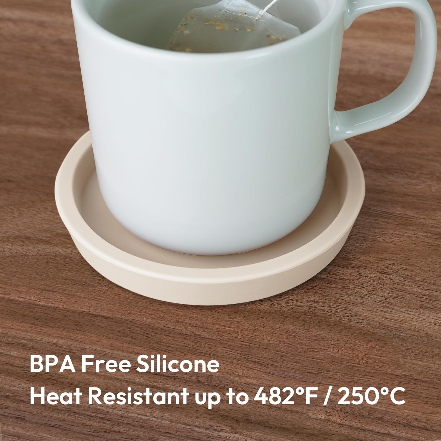 Carrotez posavasos de silicona gruesa marfil para bebidas: seguro para microondas.