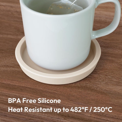 Carrotez posavasos de silicona gruesa marfil para bebidas: seguro para microondas.