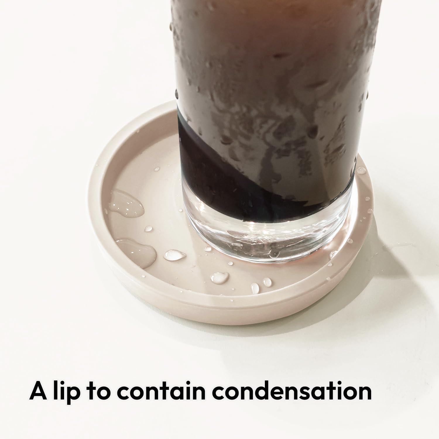 Carrotez posavasos de silicona gruesa marfil para bebidas: diseño anti-goteo.