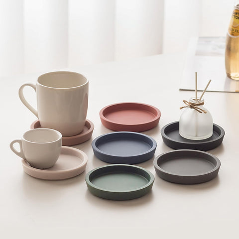 Carrotez posavasos de silicona gruesa marfil para escritorio: se adapta a cualquier taza.