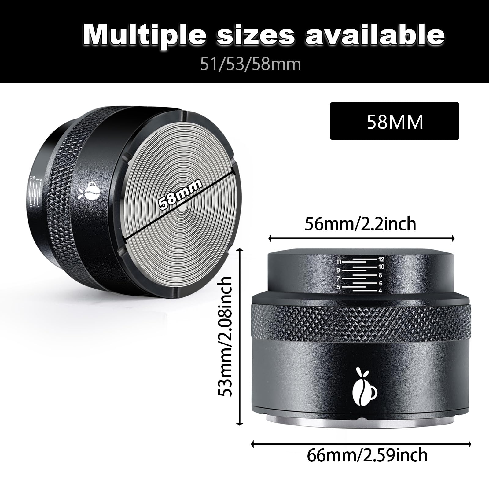 carrottimes prensador espresso 58mm, durabilidad de acero para uso diario.
