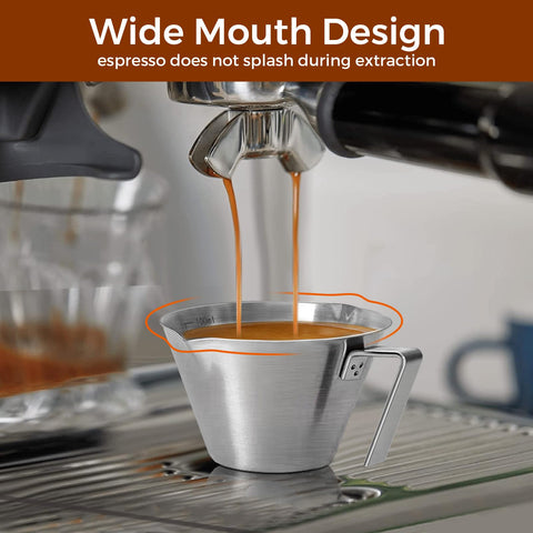 Carrottimes taza espresso acero inoxidable 304 duradera y fácil de limpiar.