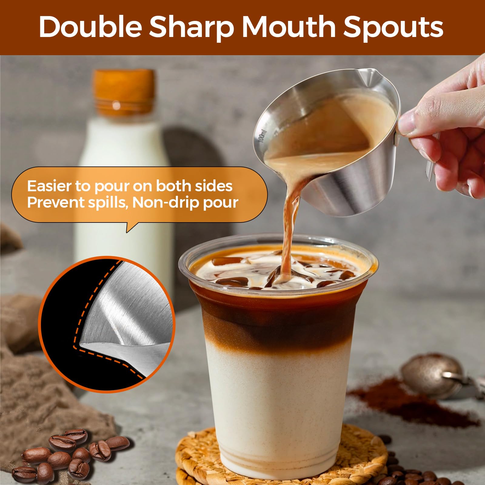 Carrottimes taza espresso escala doble en ml y oz para medir con exactitud.