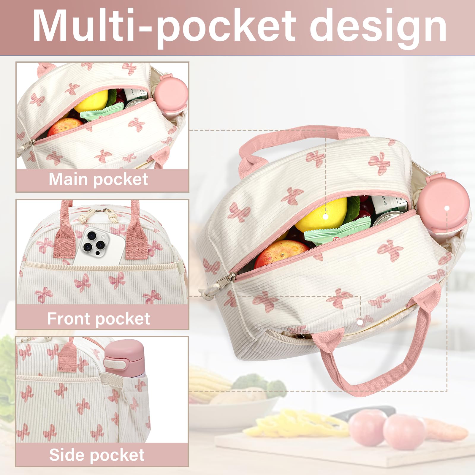 Carry Bloom lonchera gran capacidad para sándwiches, fruta y snacks