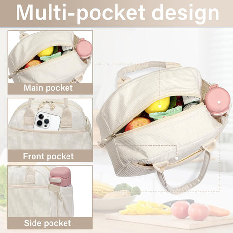 Carry bloom lonchera pana beige: gran capacidad para lonches y snacks.