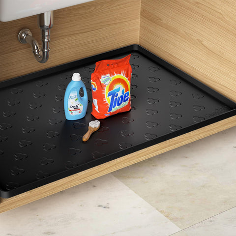 Carry360 alfombra bajo fregadero 34x22 protege gabinetes de derrames y salpicaduras.