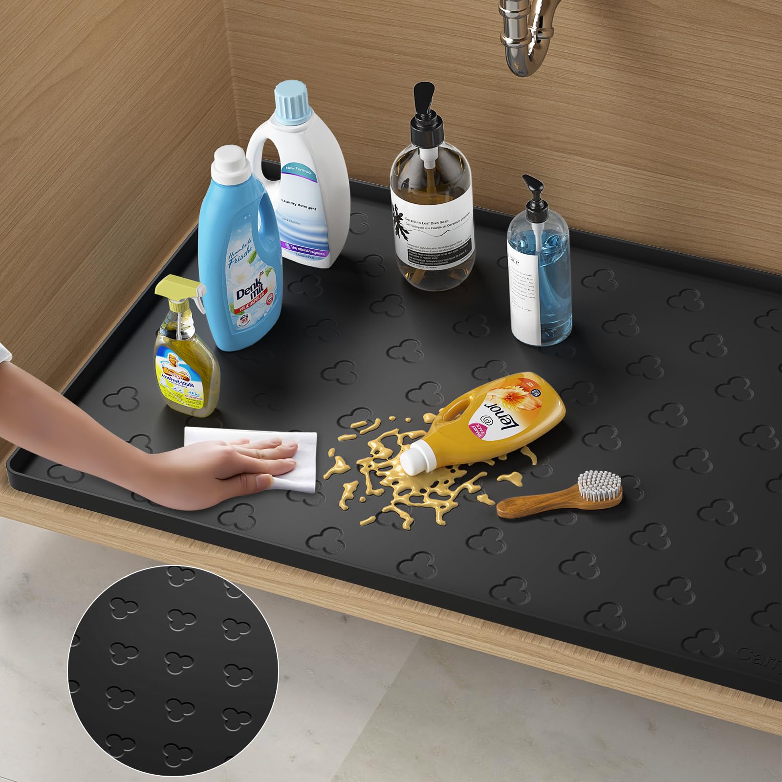 Carry360 superficie impermeable para gabinetes de cocina y baño.
