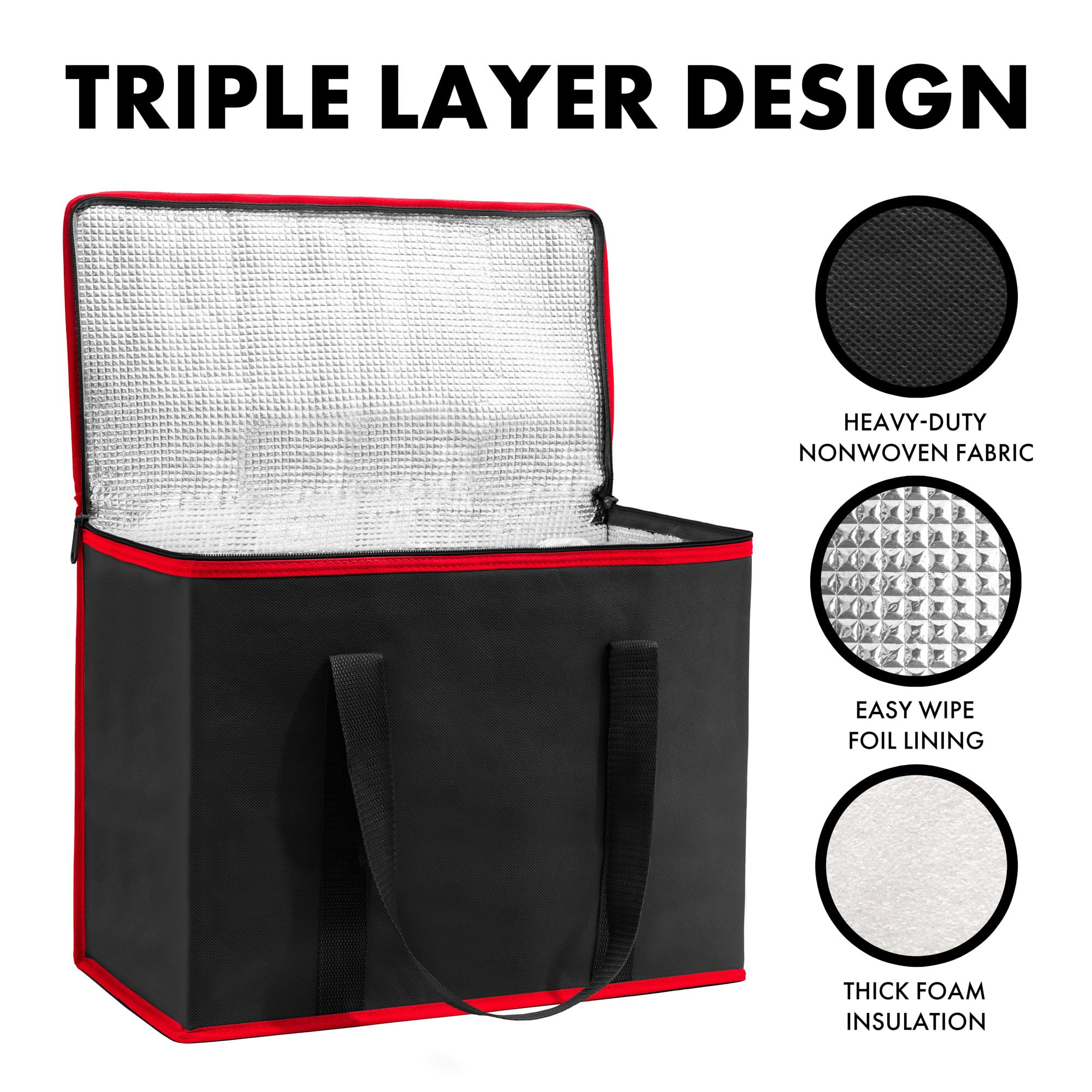 Carrywell tote colapsable para entrega de alimentos, fácil de transportar en ruta diaria.