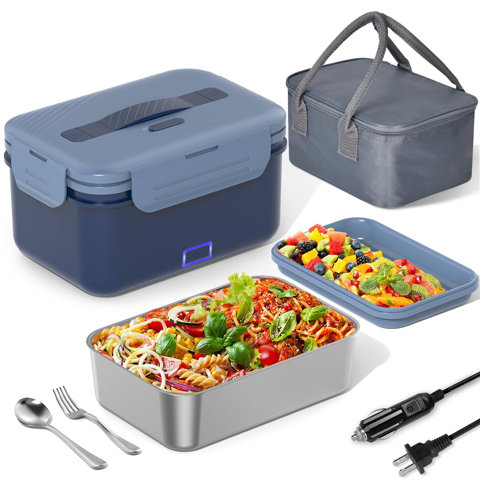 Carsolt lonchera eléctrica 1.8L, calentando comida de forma rápida y uniforme.