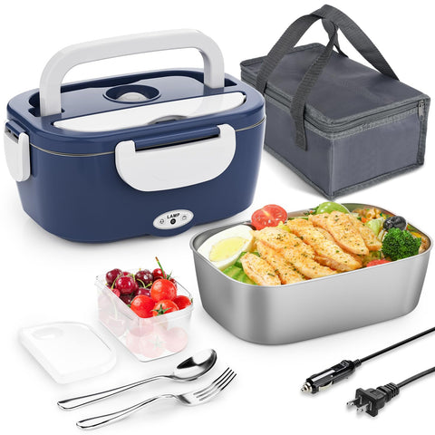 Caja calentadora eléctrica Carsolt 3 en 1 lista para coche y casa, mantiene la comida caliente.
