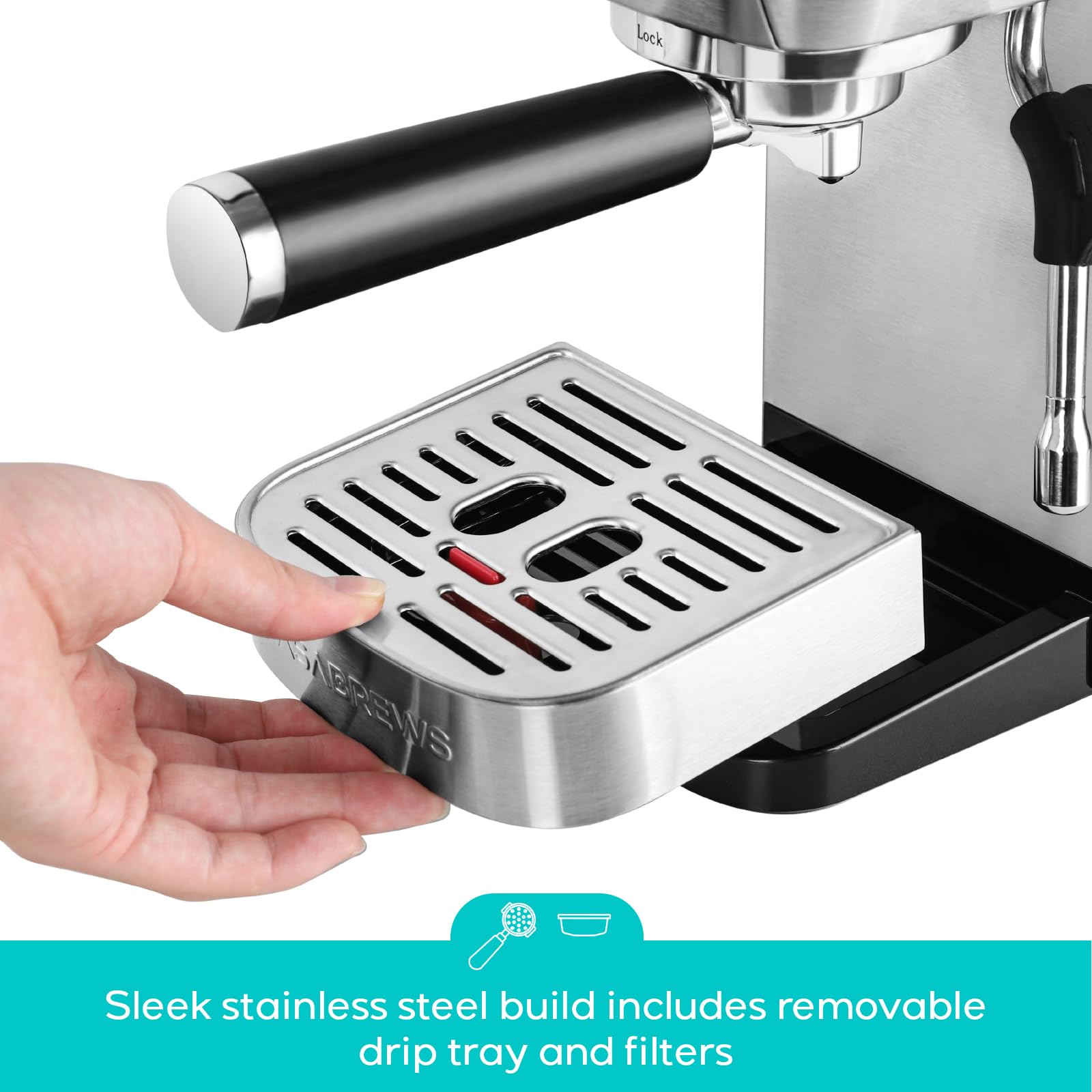 Casabrews 3700, tanque de agua extraíble de 43,9 onzas para varias tazas.