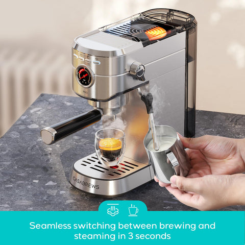 CASABREWS 5418 PRO disparo espresso: sistema de presión para crema rica.