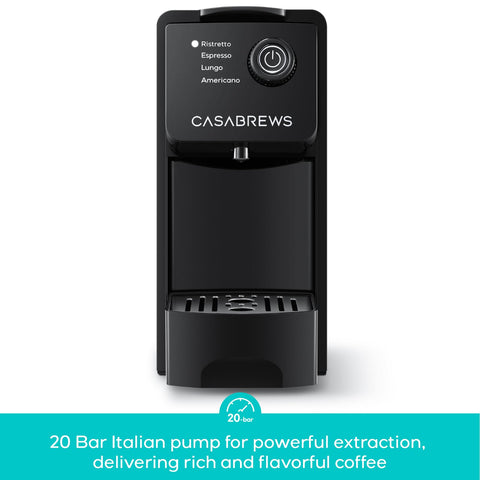 Casabrews CM7036E usa cápsulas Nespresso Original para sabor constante.