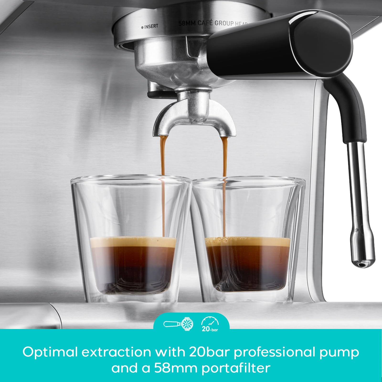 CasabREWS Ultra Espresso panel de controles intuitivo para uso fácil