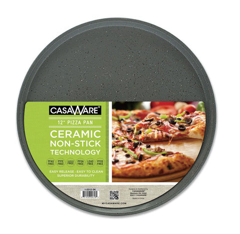 Casaware plato para pizza de 12 pulgadas con superficie antiadherente para hornear