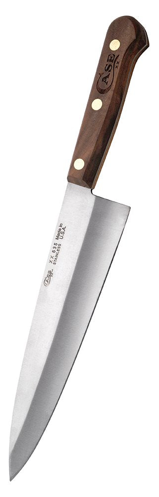 Case WR XX navaja chef de 8 pulgadas con mango nogal para cortes precisos.