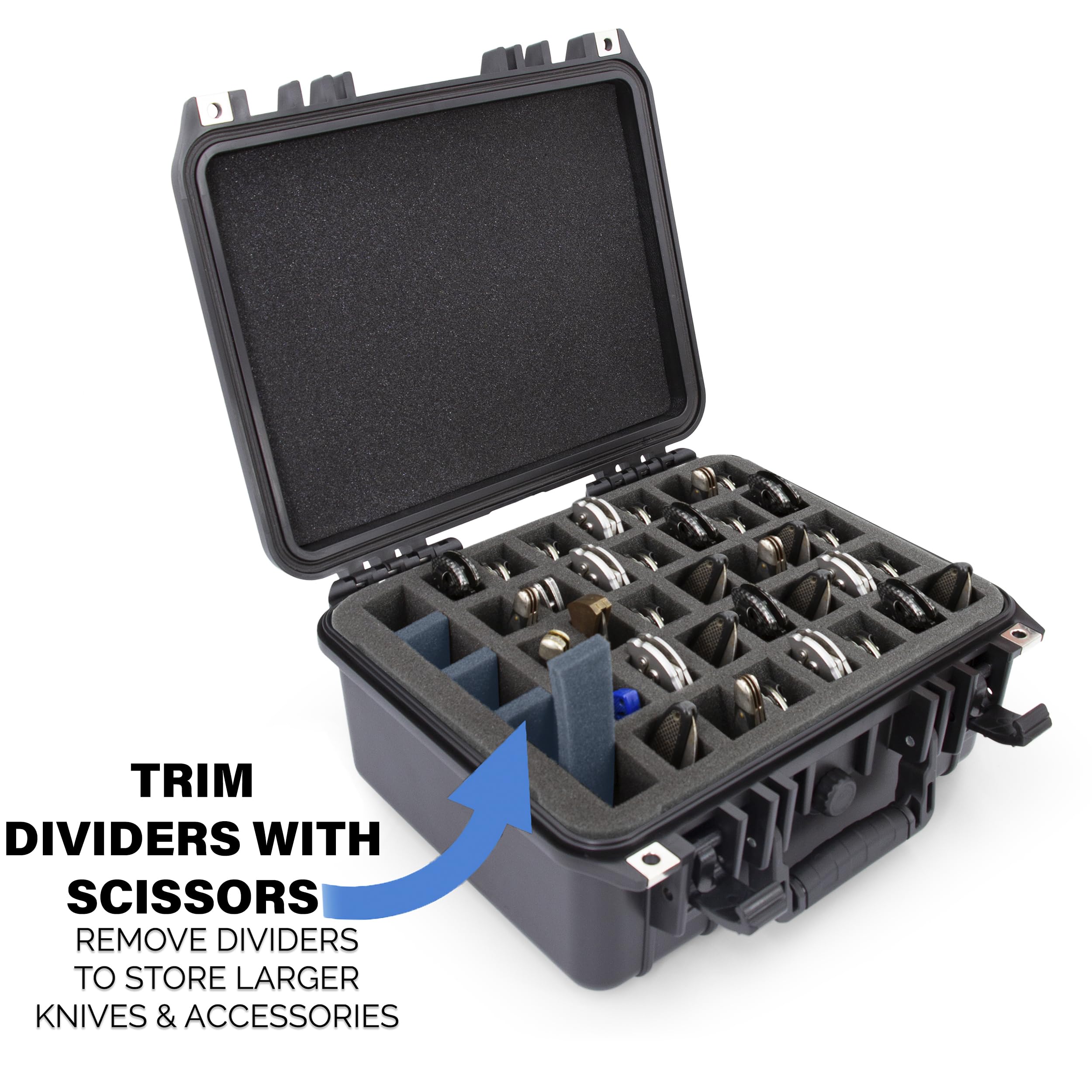 CASEMATIX dimensiones de 13x11x6 pulgadas para almacenamiento compacto.
