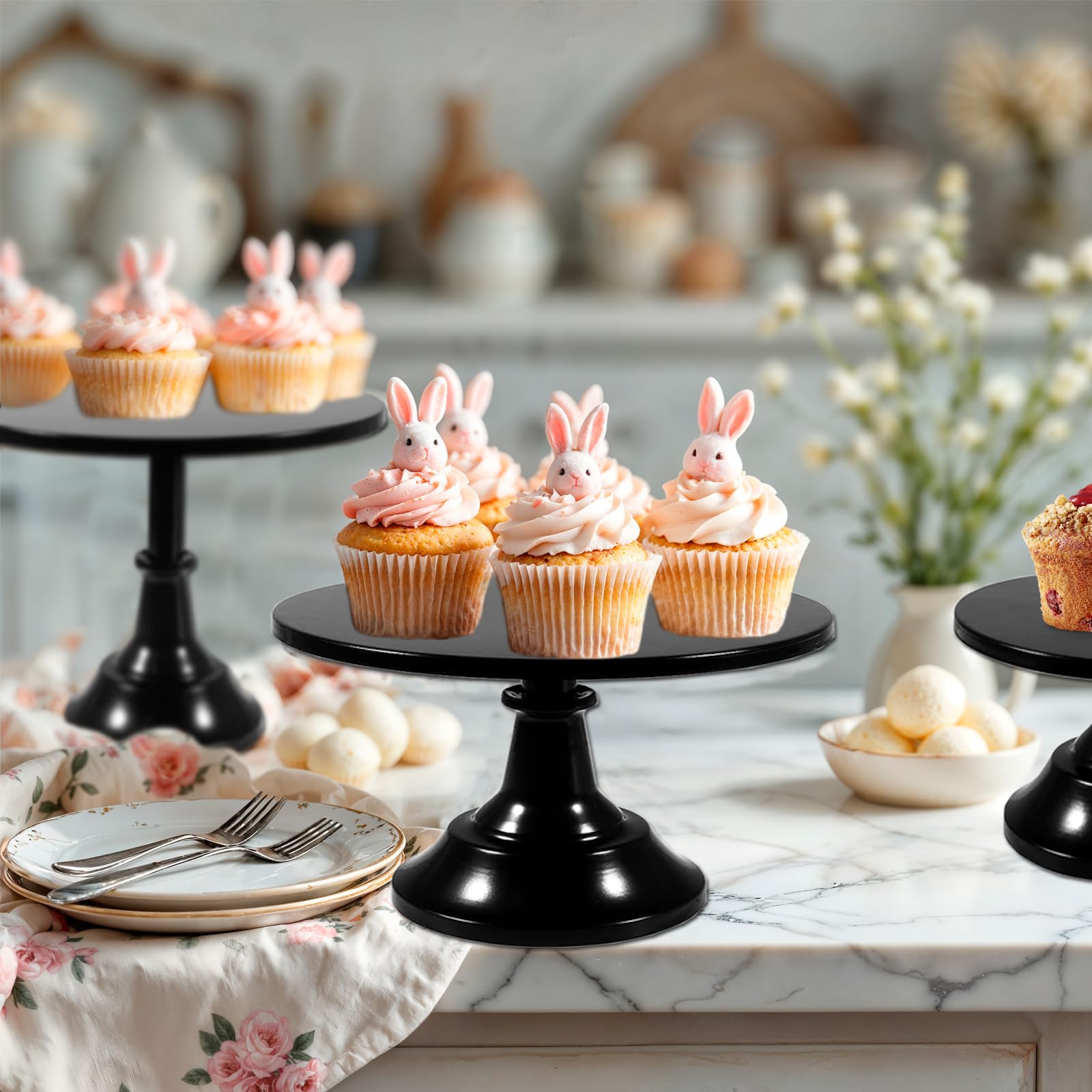 Cashger Expositor tartas 12 pulgadas negro, perfecto para pasteles grandes.