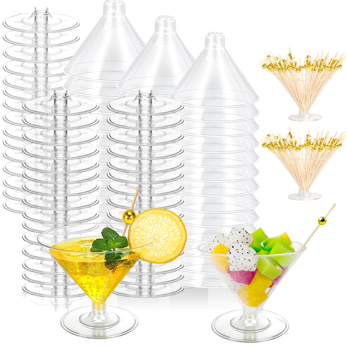 Vaso martini Cashger de 5 onzas, perfecto para cócteles y postres.